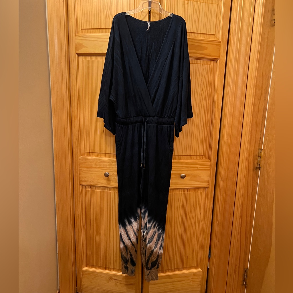 Yfb (Young, Fabulous And Broke) Navy Blue Tie-Dye Jumpsuit